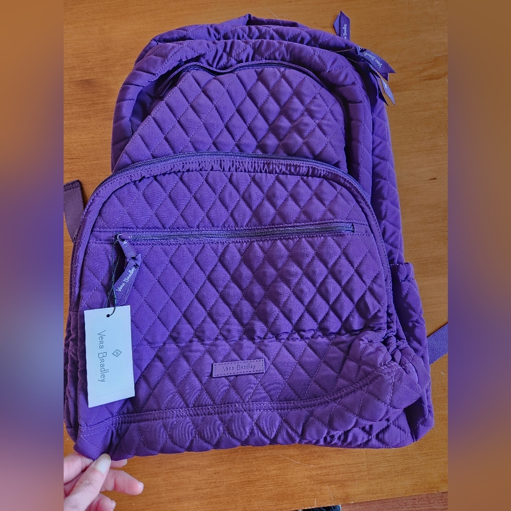 Vera Bradley Quilted Essential Large Deep Purple Backpack